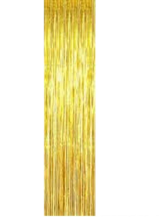SOI Metallic Tinsel Fringe Big Size Curtains for Birthday, Anniversaries, Graduation, Retirement, Baby Shower Decoration (Pack of 2) (Silver Gold) | Fringe Curtains for Decoration - Image 3